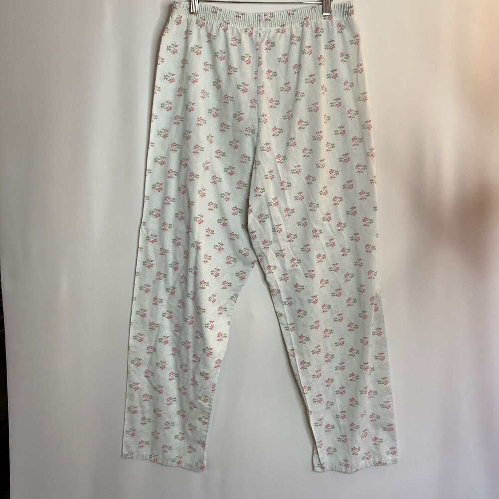 Vintage JC Penney Ditsy Flower Print Long Sleeve Button Up Pajama Set Size L - Picture 5 of 14